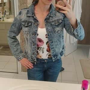 EUC faded 80s wash denim jacket